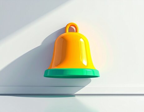 Bell notice alert new event information sign or symbol website icon 3d illustration
