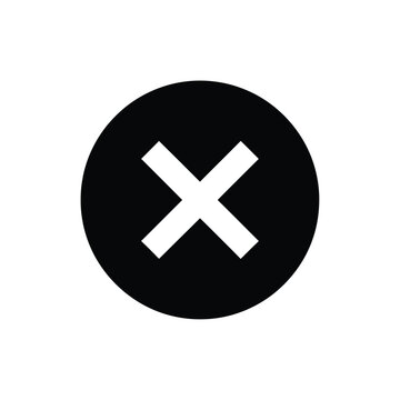 Black circular vector graphic illustration showing a simple delete icon