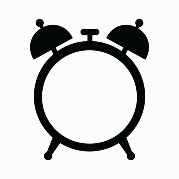 Alarm clock silhouette icon time management vector graphic design with watch sign