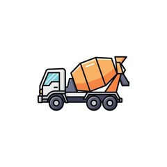 Fototapeta premium Minimalist Concrete Mixer Truck Vector Icon for Construction Branding