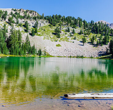 Eagle Peak Reflection on Emerald Lake, Lassen Volcanic National Park, California, USA