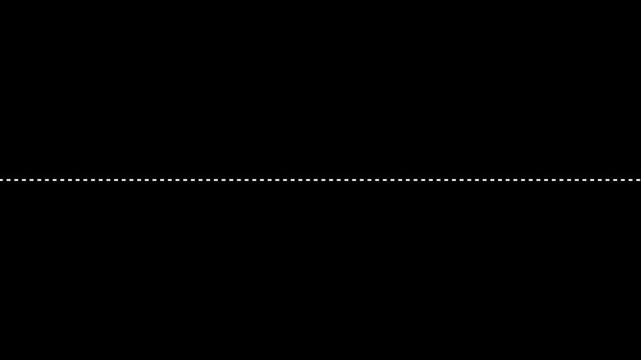 White Dashed Line Divider Animation on Black Background Loop for Video Editing and Motion Graphics.
