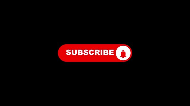 subscribe button animation with notification bell on black background