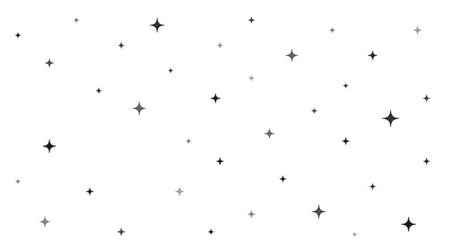 flat vector sparkle stars animation on white background