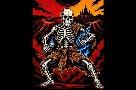 Mythical Pencak Silat Warrior Vector T-Shirt Design