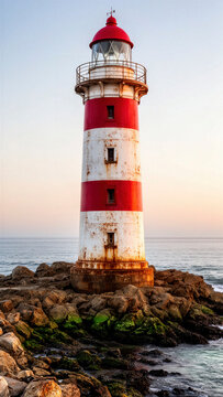 faro, faro mar&iacute;timo, faro costero, torre de se&ntilde;alizaci&oacute;n, navegaci&oacute;n mar&iacute;tima, costa, oc&eacute;ano, mar, litoral, paisaje marino, rocas, arrecife rocoso, costa rocosa, agua, olas, horizonte, luz del faro, t