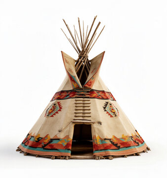 tipi, tienda ind&iacute;gena, refugio ind&iacute;gena, vivienda tradicional, carpa c&oacute;nica, tienda nativa americana, estructura de madera, postes de madera, lona, tela artesanal, tejido tradicional, patrones geom&eacute;tr