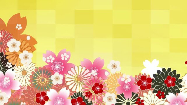 Traditional Japanese Floral Pattern Illustration 4K