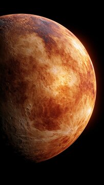 Planet venus surface texture realistic rendering on