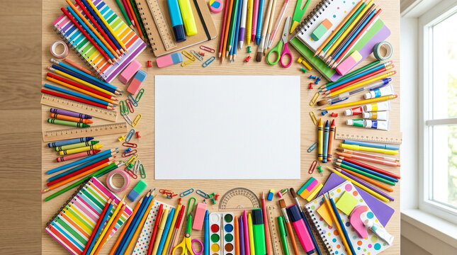 School Supplies Border