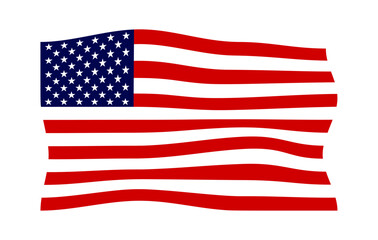 Fototapeta premium Waving United States Flag Isolated Vector Illustration