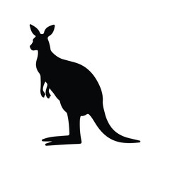 Fototapeta premium Kangaroo Silhouette vector on white background
