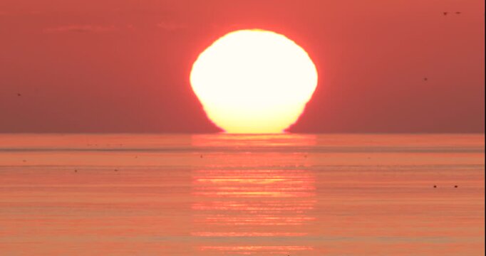 海からの日の出