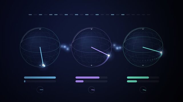Quantum Qubit Bloch Spheres Precessing Seamless Loop