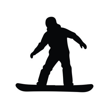 Snowboarder Silhouette vector on white background