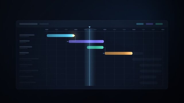 Project Timeline Gantt Chart Building Animation