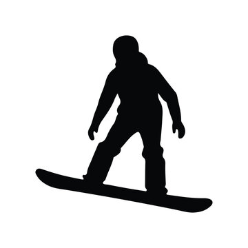 Snowboarder Silhouette vector on white background