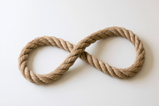 Rope tied into an infinity symbol surreal geometry concept