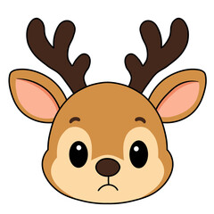 Cute Sad Reindeer Cartoon Illustration © Rara