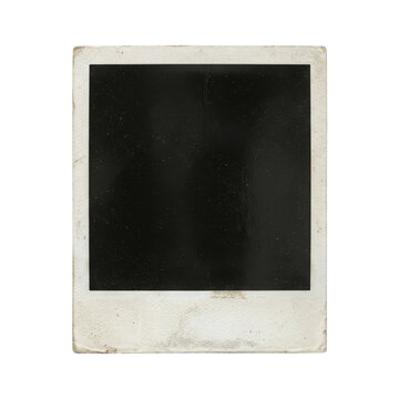 Old vintage polaroid photo frame with dark starry night sky inside