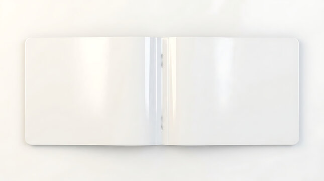 Blank Open Stationery Invoice Book on White Background with Clean Pages for Text Entry and Design