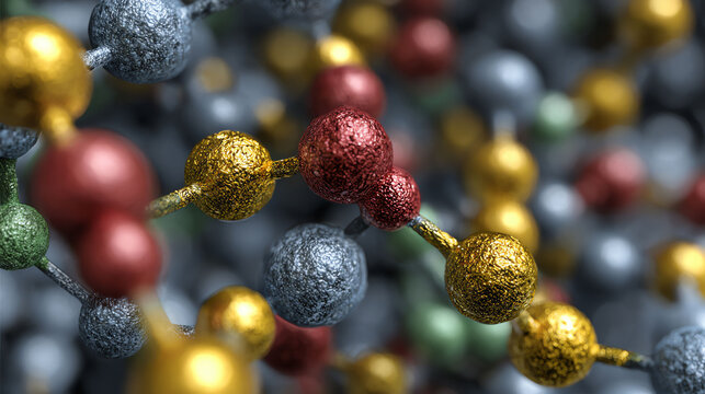 Molecular Structure with Colorful Spheres