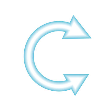 Vector illustration of two arrows at the ends of a circle.