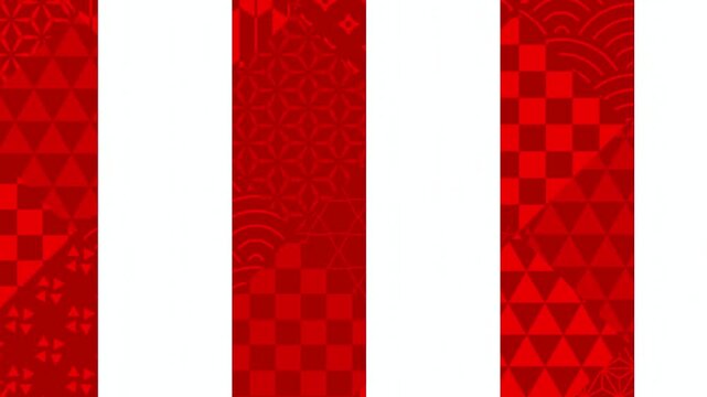 Traditional Japanese Red Patterned Panels 4K