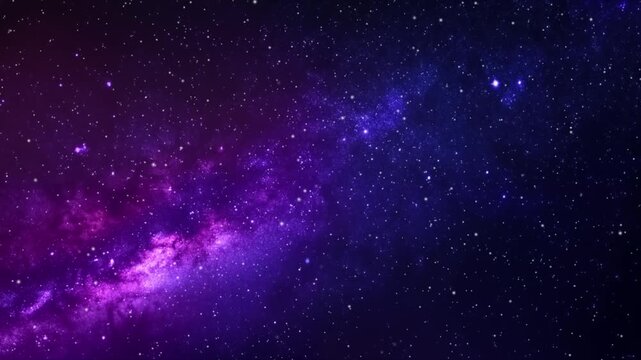 Night scene, mountains under bright colorful milky way galaxy. Space, Space and stars, imitation. Twinkling of pointed stars. Smooth rotation. Small Magellanic Cloud Galaxy exploration on deep space.