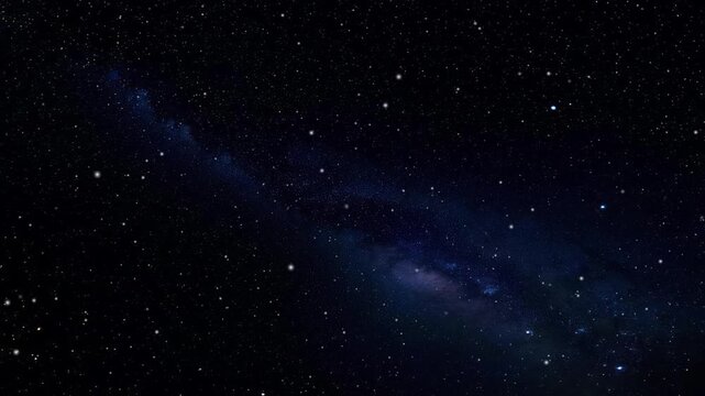 Night scene, mountains under bright colorful milky way galaxy. Space, Space and stars, imitation. Twinkling of pointed stars. Smooth rotation. Small Magellanic Cloud Galaxy exploration on deep space.