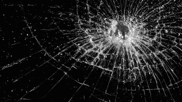 Glowing circular shattered glass or cracked screen effect, Glowing circular shattered glass or cracked screen effect, Shattered and broken glass shards cracked screen effect