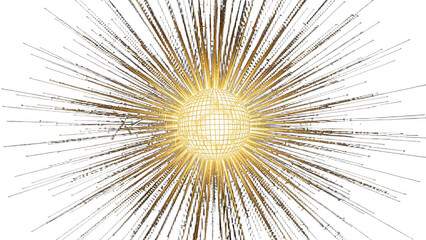 Obraz premium Glowing Disco Ball with Starburst Light Rays