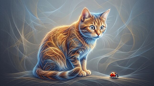 Neon Cat Art