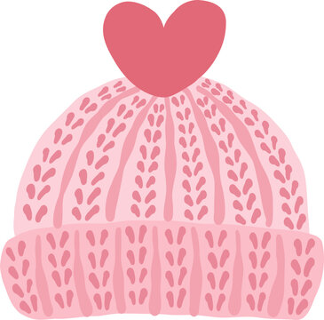 cute Valentines heart love beanie hat clothes outfits apparel vector illustration