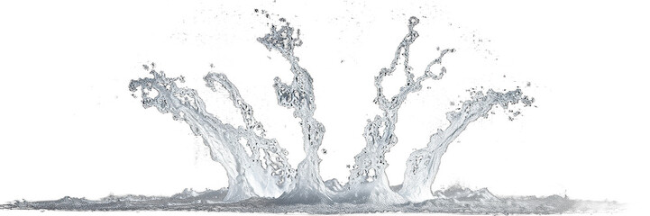 Obraz premium Dynamic water splash isolated on black background