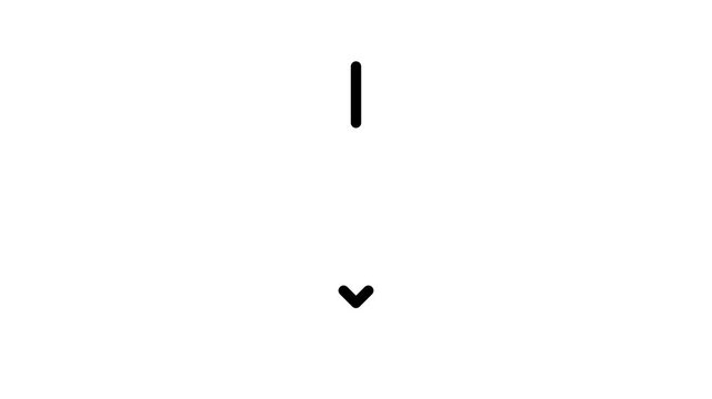 Minimalist arrow icon animation video showing a downward pointing line indicator for clean user interface design