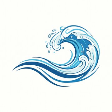 Stylized ocean wave illustration with clean organic lines and flat design aesthetic