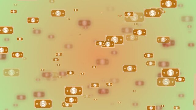 Dollar cash particle motion animated green brown gradient