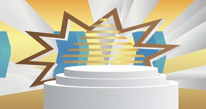 Mockup product display animation, cylinder pedestal podium. Stage showcase video for presentation.