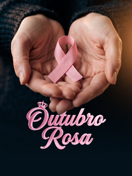Outubro Rosa Conscientiza&ccedil;&atilde;o C&acirc;ncer Post Card Insta Template Banner