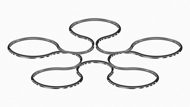 Black and white radial loop line art abstract noise background