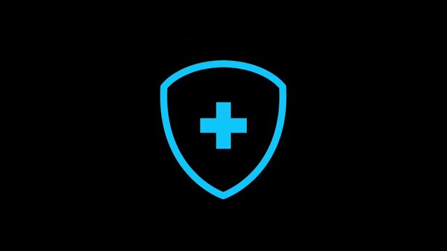 Shield badge icon video animation.