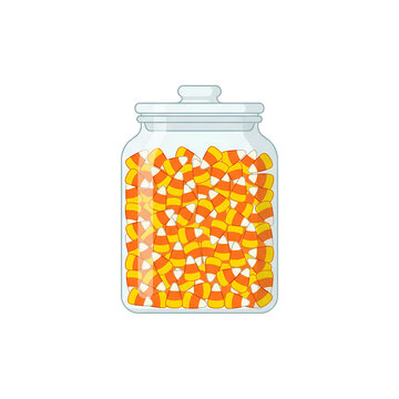 Colorful Candy Pieces in Glass Jar CloseUp 3.