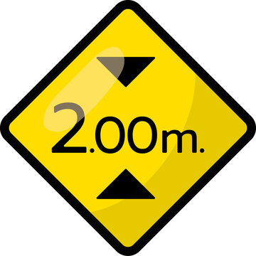 height limit 2.00m traffic warning sign, warning traffic