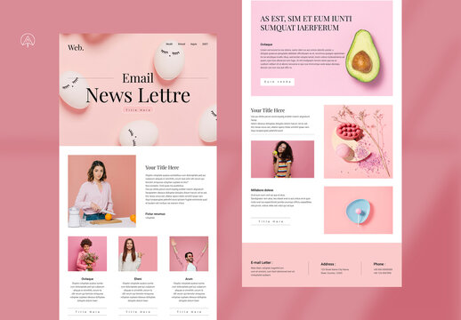 Creative Pink News Letter Template