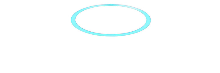 Obraz premium Neon blue glowing circle on black background