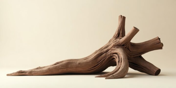 Intricately Knotted Weathered Driftwood Specimen, a Striking Natural Art Piece for Home Decor