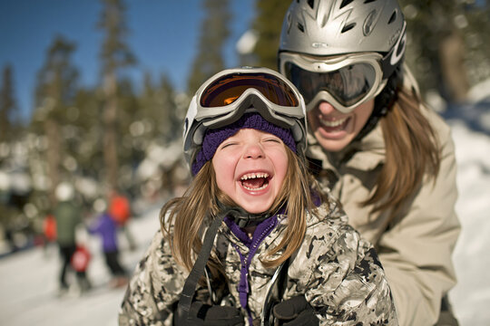 Family Ski Lesson Slope