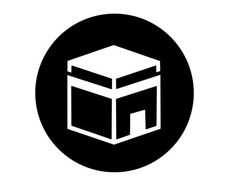 Kaaba icon vector for Umrah and Hajj Islamic travel app