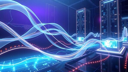 Naklejka premium Premium technology background showcasing advanced connectivity, optical networks, and contemporary digital architecture